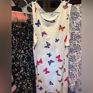 Butterfly Print Sleeveless Dress